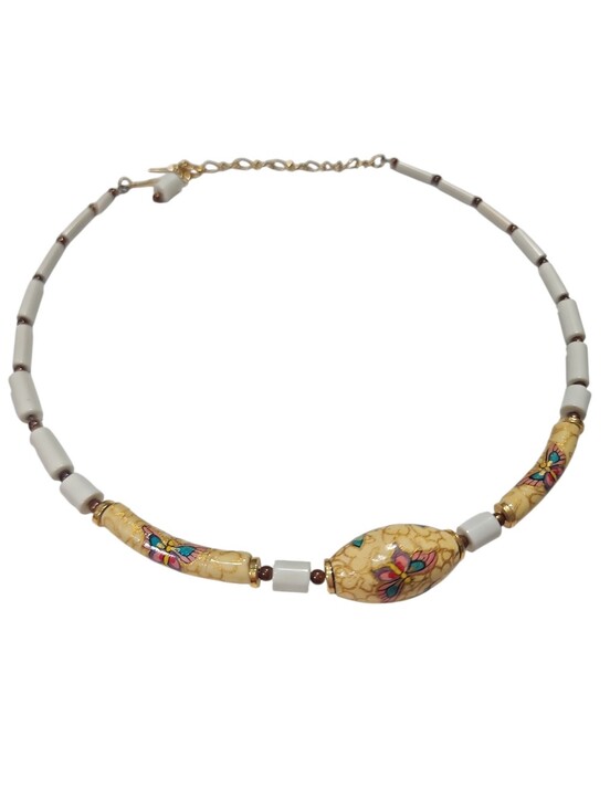 Jewelry - Vintage MCM Japan Porcelain Butterfly Collar Necklace Choker